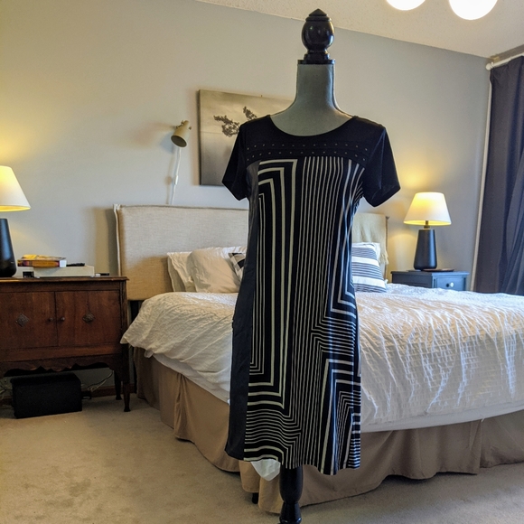 Calvin Klein Studded Faux Leather Dress - Picture 2 of 6